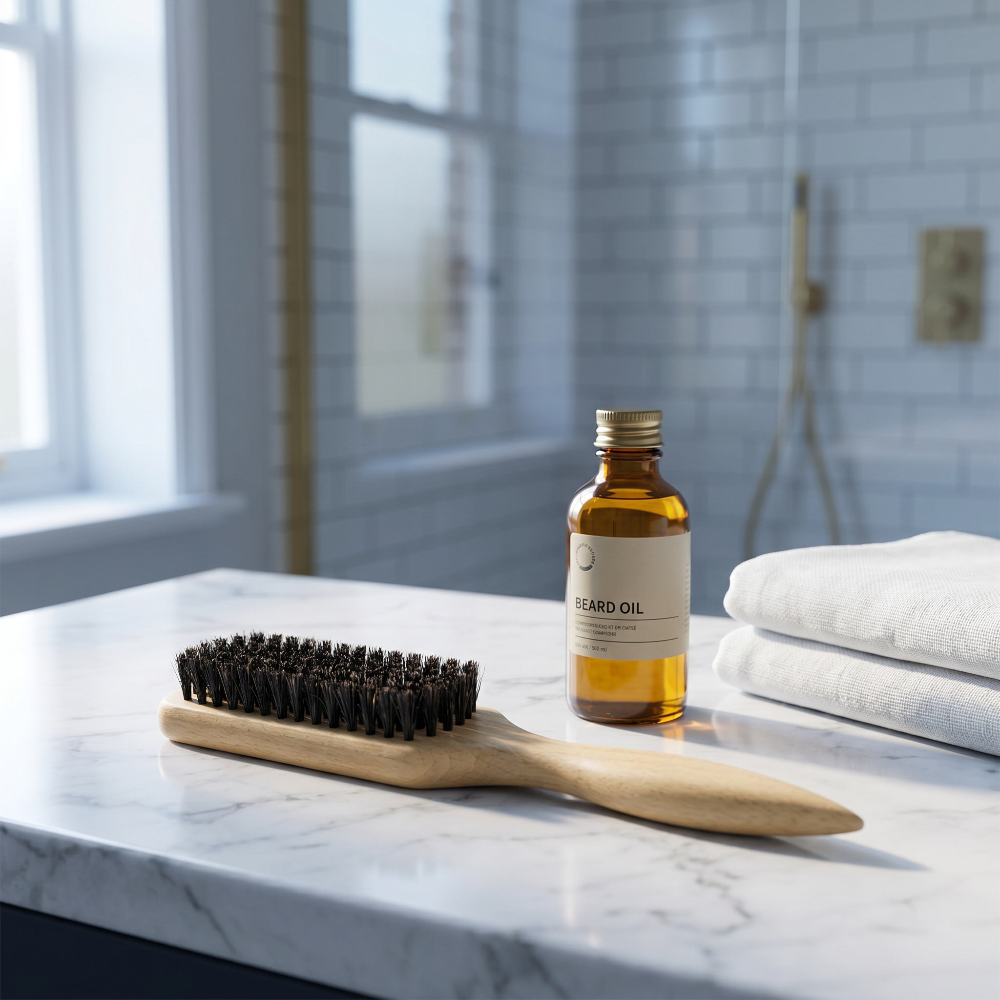 Men'S Beard Grooming - Small Wooden Beard Brush for Men
