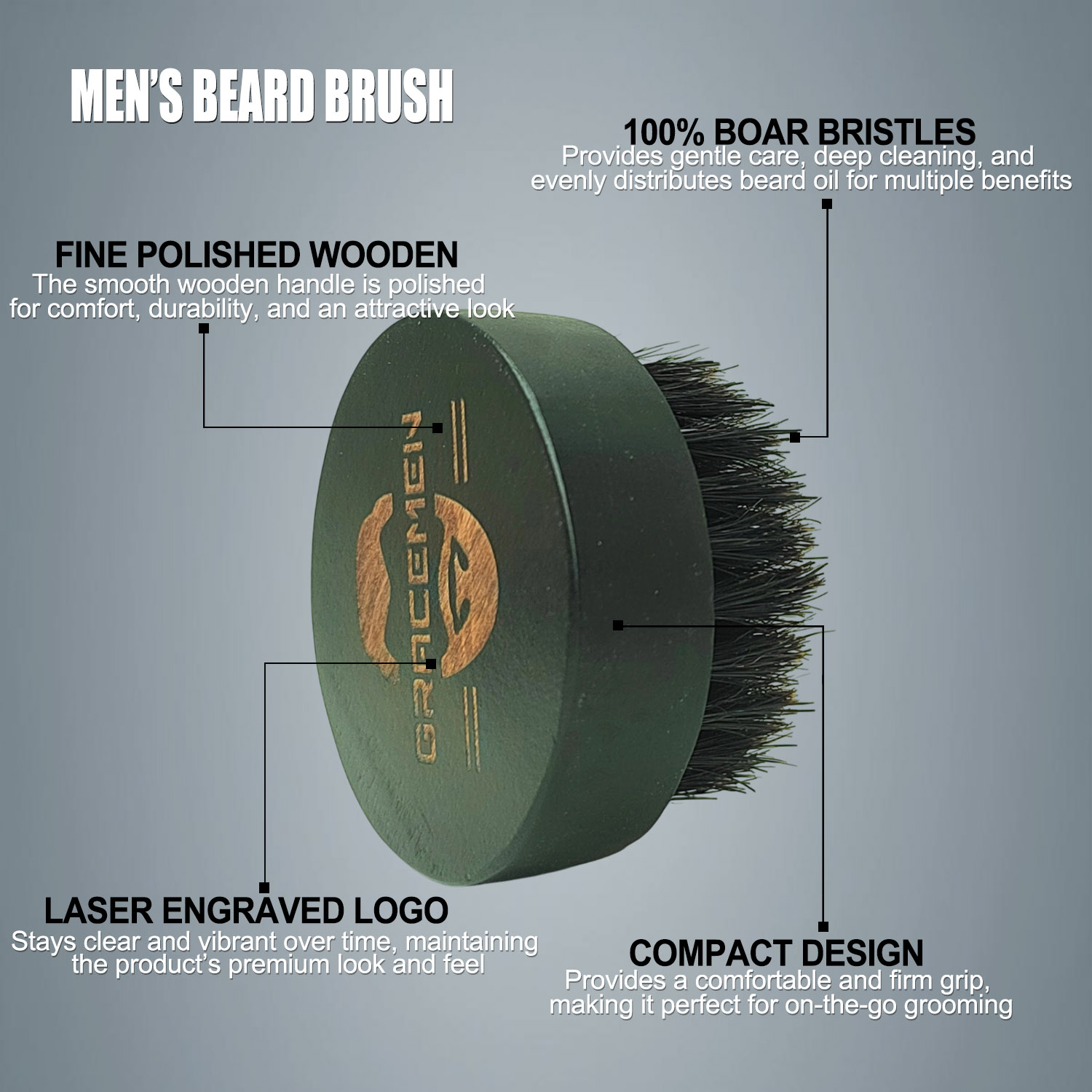 Round Beard Brush for Men – 10 - đánh giá và giá Men'S Grooming Facial
